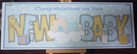 Cute Baby Boy on Cloud New Baby Large Dl by Maida Blades