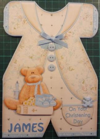 Christening Suit Boy Shaped Card Mini Kit by Maida Blades