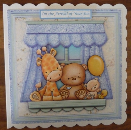 Baby Boy Nursery Window Shelf 8x8 Mini Kit & Decoupage by Maida Blades