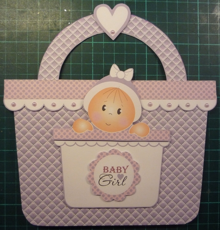 Baby Girl Handbag Card Lilac by Maida Blades