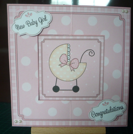 3D New Baby Girl Accordion Swing Card by Maida Blades