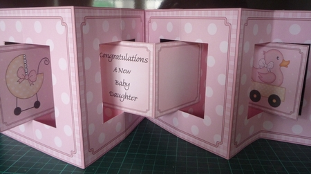 3D New Baby Girl Accordion Swing Card by Maida Blades