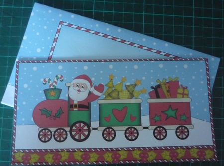 Christmas Santa's Train Money or Gift Wallet Card Kit by Maida Blades
