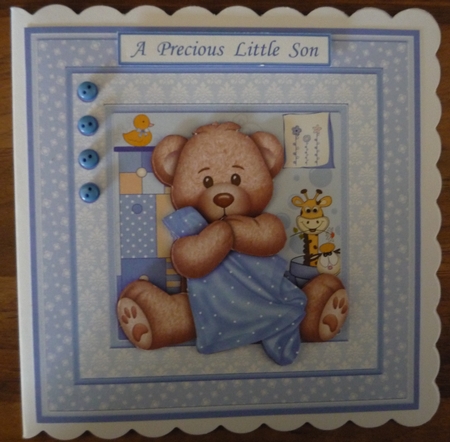 New Baby Boy Baby Blanket 8x8 Mini Kit & Decoupage by Maida Blades