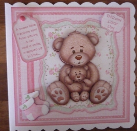 New Baby Girl Mummy N Me 8x8 Mini Kit & Decoupage by Maida Blades