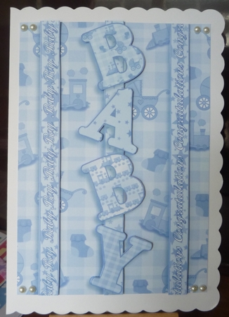New Baby Boy A5 Decoupage by Maida Blades