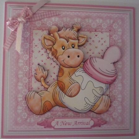 Baby Girl Giraffe 8x8 Mini Kit & Decoupage by Maida Blades