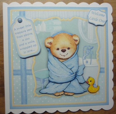 Baby Boy Bath Time 8x8 Mini Kit & Decoupage by Maida Blades