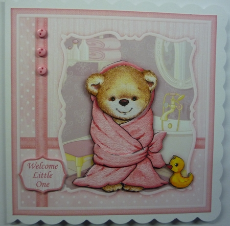 Baby Girl Bath Time 8x8 Mini Kit & Decoupage by Maida Blades