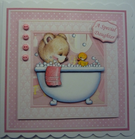 Baby Girl Bubble Time 8x8 Decoupage Mini Kit by Maida Blades