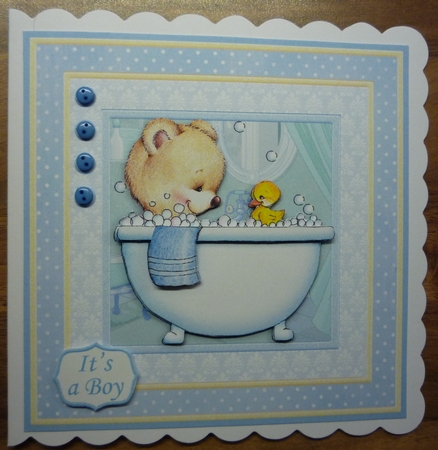 Baby Boy Bubble Time 8x8 Decoupage Mini Kit by Maida Blades