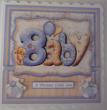Bubble Baby Boy 7.5 Decoupage Mini Kit by Maida Blades