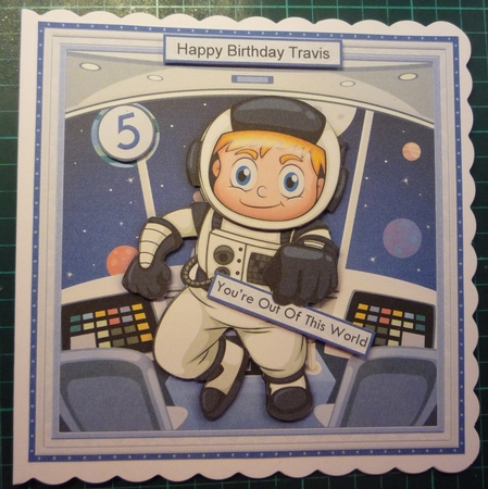 Astronaut Out of This World 8x8 Decoupage Mini Kit & Ages by Maida Blades
