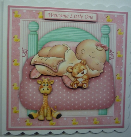 Cheeky Baby Girl 8x8 Decoupage Mini Kit by Maida Blades