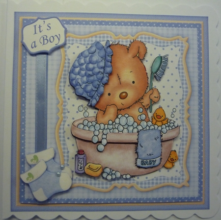 BATH TIME BABY BOY 8x8 Decoupage & Insert Mini Kit by Maida Blades