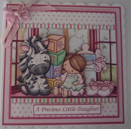 GIRLS STUFF NEW BABY GIRL 8x8 Decoupage & Insert Mini Kit by Maida Blades