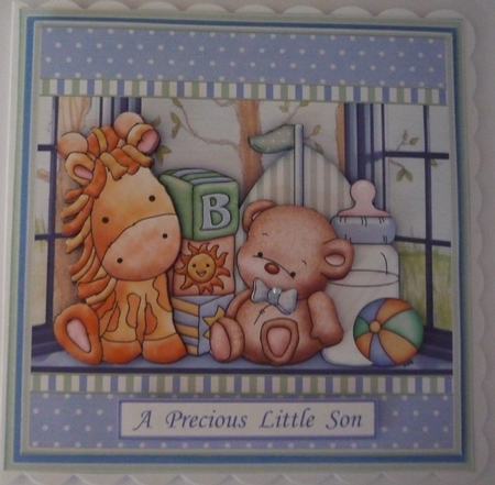 BABY BOY SHELF 8x8 Decoupage & Insert Mini Kit by Maida Blades