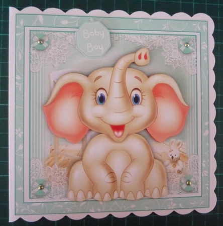 Baby Elephant Blues Card Front Kit by Maida Blades