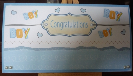 Congratulations Blue Ribbon Voucher/Money Wallet/Pocket by Maida Blades