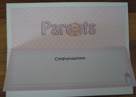 Large DL TO THE PROUD NEW PARENTS insert by Maida Blades