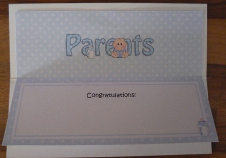 Large DL TO THE PROUD NEW PARENTS insert by Maida Blades