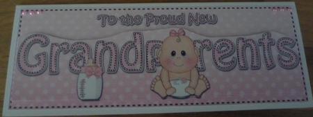 Large DL TO THE PROUD NEW GRANDPARENTS insert by Maida Blades