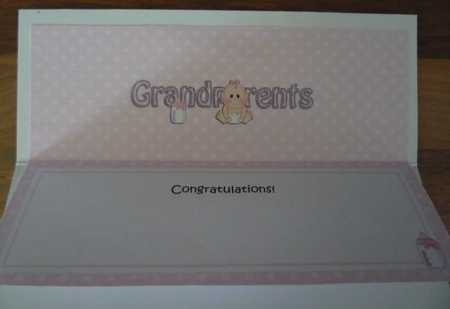 Large DL TO THE PROUD NEW GRANDPARENTS insert by Maida Blades