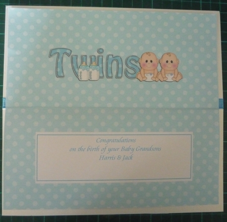 Large DL CONGRATULATIONS ... ON YOUR BEAUTIFUL TWINS insert by Maida Blades