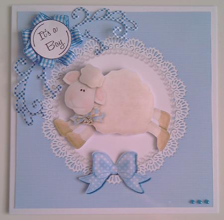 Square Pearls and Lace Card Front or Insert by Mandy Alexander