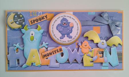 Happy Fright Night Halloween Dl Card Front by Mandy Alexander