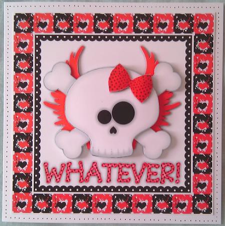 Whatever! Flying Skull and Crossbones Decoupage - Red by Mandy Alexander