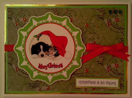 Christmas Holly Background Paper by Mandy Alexander