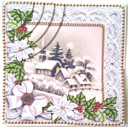 Dream Church Ice Poinsettia 6in Duo Corner Stacker by Mandy Alexander