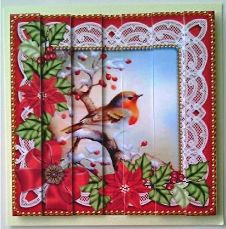 Red Robin Poinsettia 5in Side Stacker by Mandy Alexander