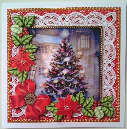 My Tree Red Poinsettia 3D Decoupage Step by Step Sheet by Mandy Alexander