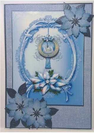 Elegant Blue Christmas Teardrop by Mandy Alexander
