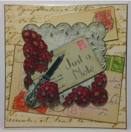 Plum Blossom Just a Note Postcard Step by Step by Mandy Alexander