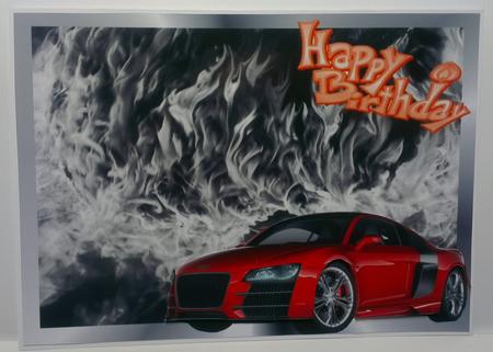 Metallic Orange Audi Decoupage by Mandy Alexander