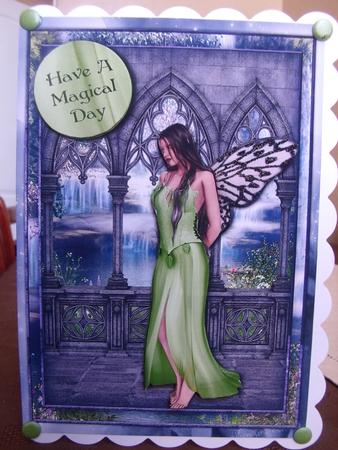 Green Fairy Fantasy + Decoupage by mandy goody