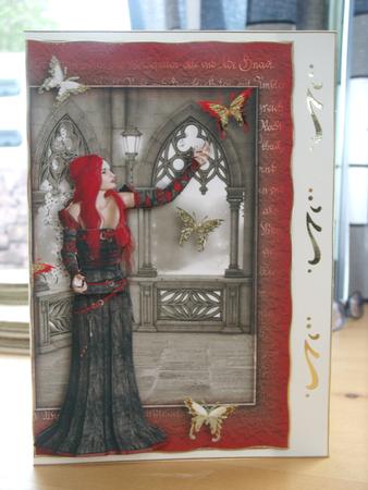 Red & Grey Gothic with Butterflies by mandy goody