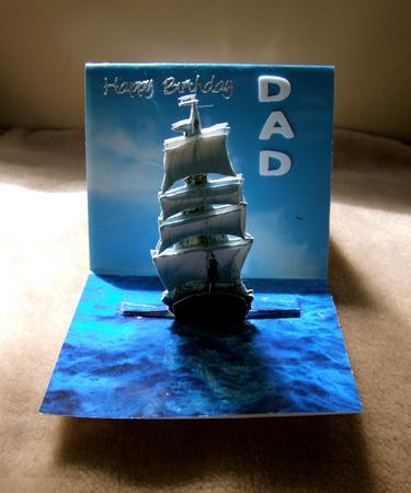 Tall Ship 3D Decoupage Easel Card by Mandy Freeman