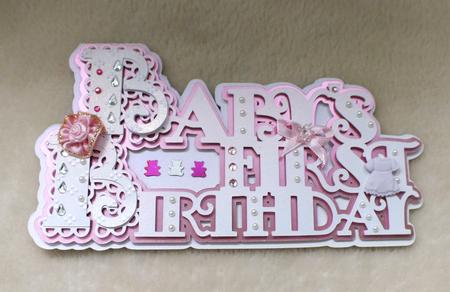 Scalloped Baby's First Birthday Card by Mandy Freeman
