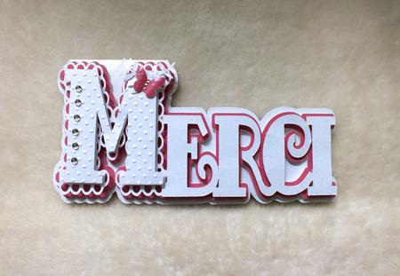 Scalloped Layered Merci Card by Mandy Freeman