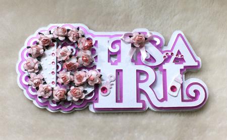 Scalloped It's a Girl Card & Topper Set - Only by Mandy Freeman