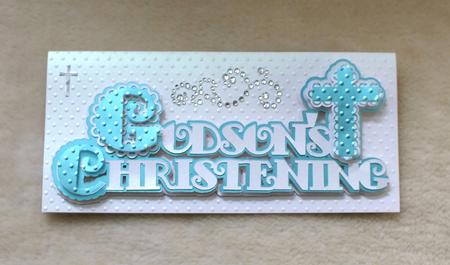 Scalloped Christening Godson Card by Mandy Freeman