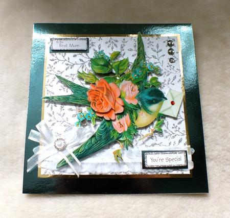 Pretty Blue Bird with Vintage Letter & Roses by Mandy Freeman