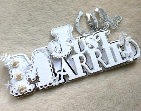 Scalloped Layered Just Married Card by Mandy Freeman