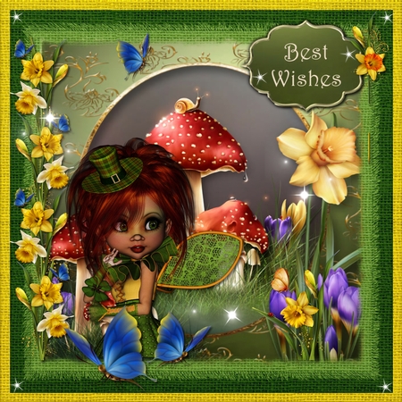 Spring Shrooms 8x8 Quick Topper by Mandy Kirby
