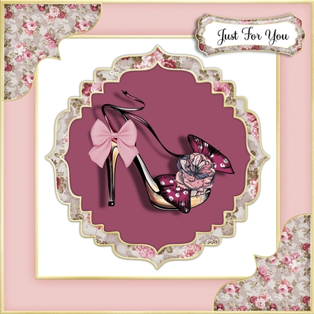 Shabby 2 Floral Fluted Double Layer Tag by Mandy Kirby