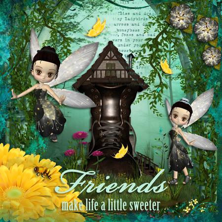 Cute Fairy Clip Art with Flowers by Mandy Kirby